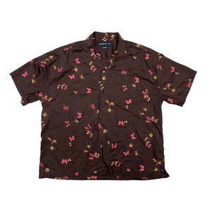 Abercrombie & Fitch Mens XL Butterfly Button Up Relaxed Fit Cotton Viscose